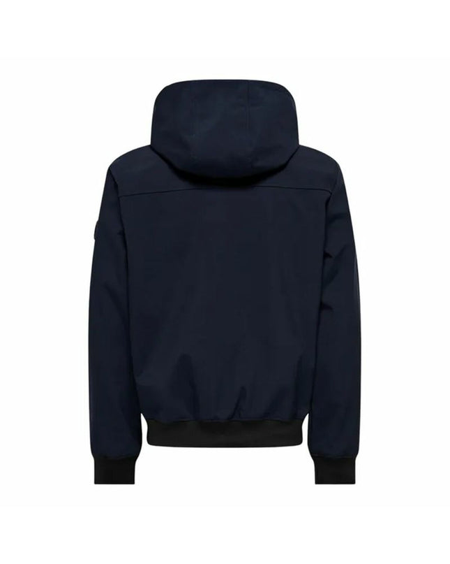 Men's navy blue sport jacket from Only & Sons, outdoor and sport clothing, with a casual fit and zip-up front.