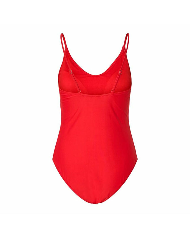 Pieces damesbadpak in rood, sport and outdoor watersport swimsuit with a sleek design, perfect for active water activities.