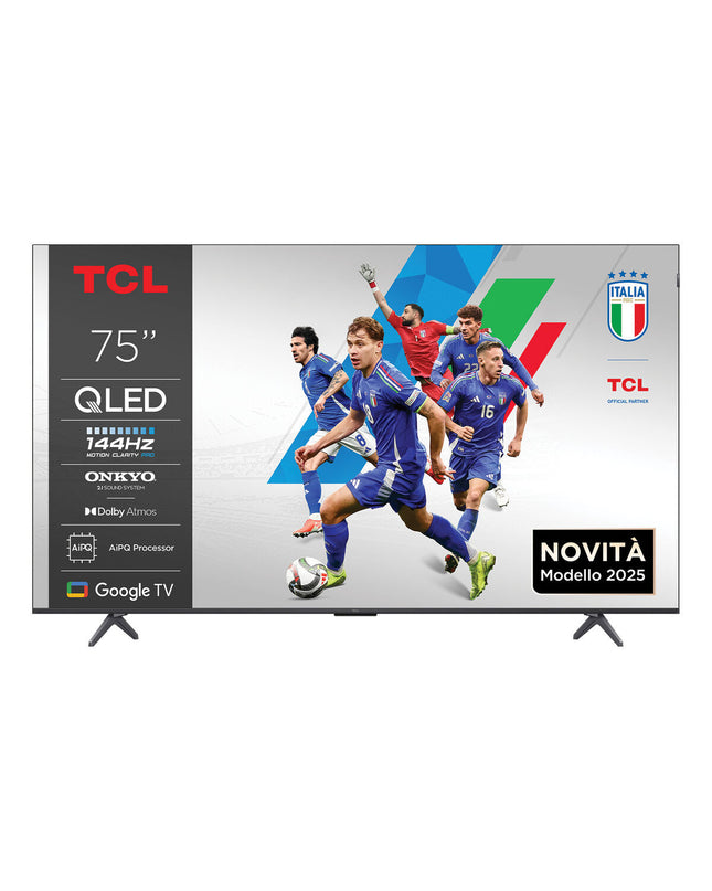 TCL 75P8K 75-inch 4K Ultra HD LED Smart TV with HDR and QLED display, showcasing a vibrant, high-resolution screen.