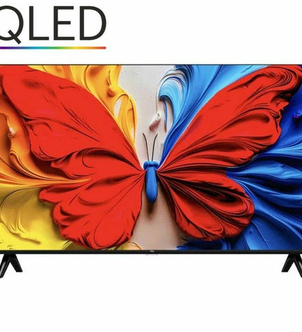 TCL 32-inch Full HD LED Smart TV with HDR and QLED display, sleek black screen showing vivid image and slim design.