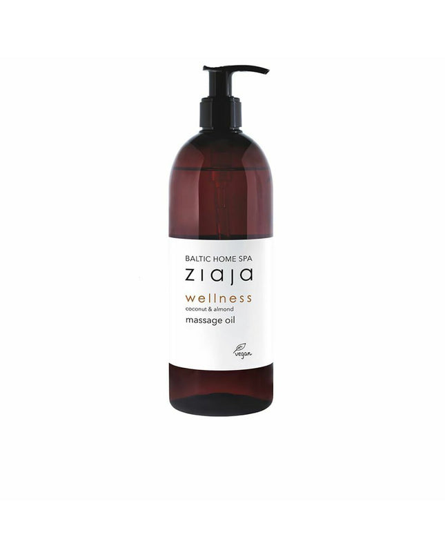 Ziaja Baltic Home Spa Wellness aromatherapy massage oil with almond and coconut scent, 490 ml bottle for health and personal care.