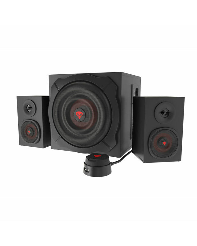 Genesis NCS-1408 black 60W speakers for high-quality audio and hi-fi sound, showcasing sleek electronic design.