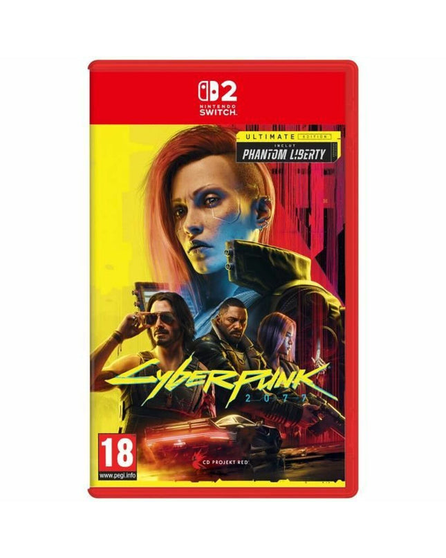 CD Projekt Red Cyberpunk 2077 Switch game case and cartridge for Nintendo Switch console, featuring futuristic artwork.