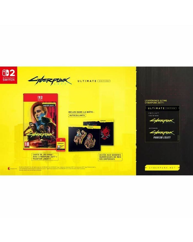 Cyberpunk 2077 video game for Nintendo Switch by CD Projekt Red, showing game case with artwork and Nintendo Switch logo.