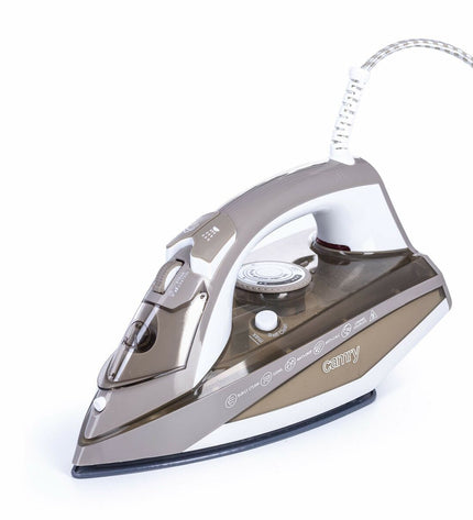 Camry CR 5018 steam iron with 3000W power, featuring a sleek design and adjustable steam control for home ironing tasks.
