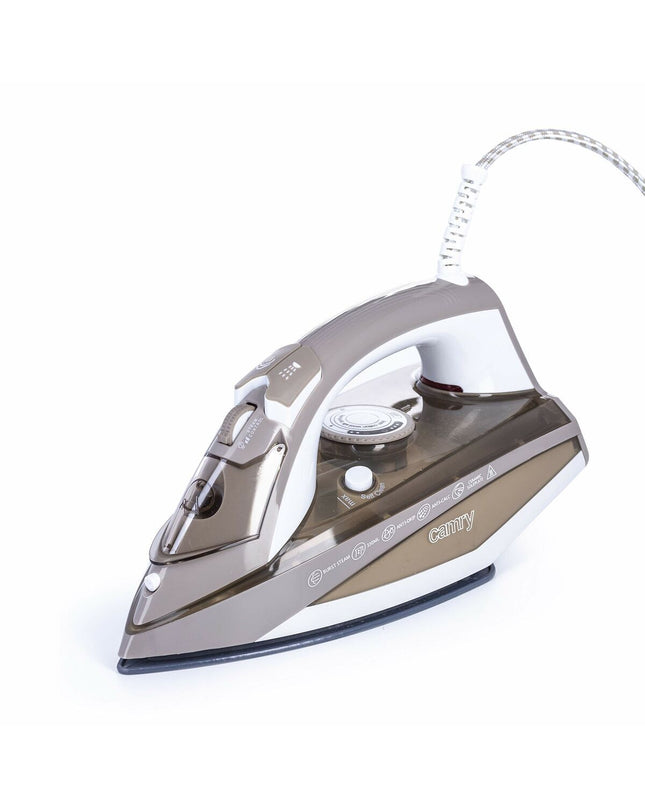 Camry CR 5018 steam iron with 3000W power, featuring a sleek design and adjustable steam control for home ironing tasks.