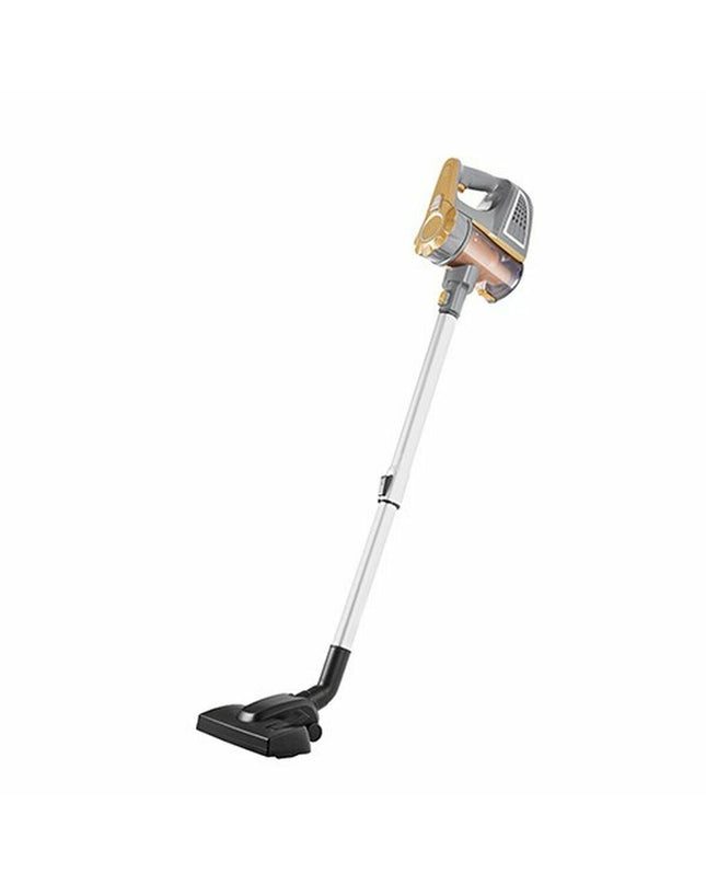 Adler AD 7036 steel vacuum cleaner for home cleaning, showing its sleek design and attachments for floor and window maintenance.