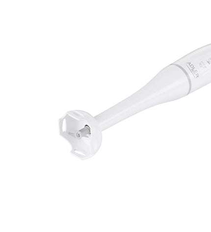 Adler AD 4622 300W hand blender in white, with a sleek design for kitchen blending tasks.