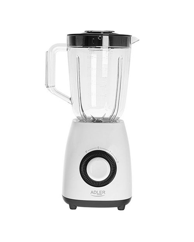 Adler AD 4085 white 1.5L kitchen mixer with 1000W motor, compact electric appliance for home cooking and baking.