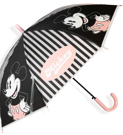 Blue Mickey Mouse dome umbrella with a 76 cm diameter, featuring Disney's Mickey Mouse design, ideal for travel and rain protection.