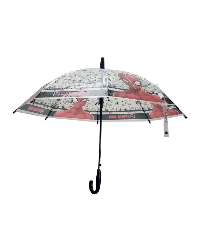 Spider-Man themed umbrella with a 76 cm diameter, featuring a colorful spider design, perfect for carrying and rain protection.