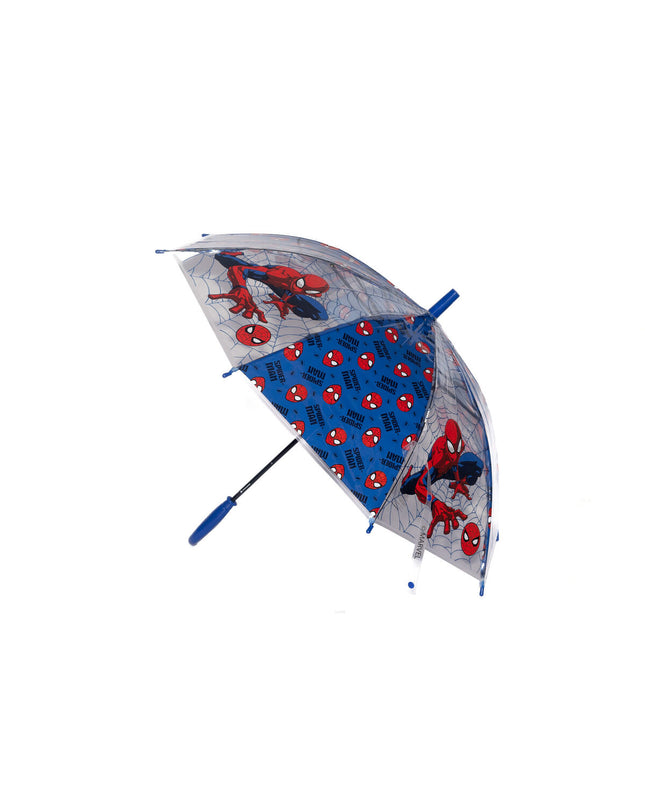 Black Spider-Man Attack umbrella with 76 cm diameter, featuring spider-themed design, perfect for travel and rainy days.