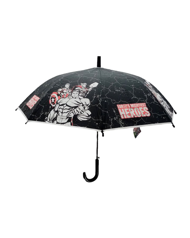 Black The Avengers Vendetta umbrella with 76 cm diameter, featuring superhero-themed design, ideal for luggage protection.