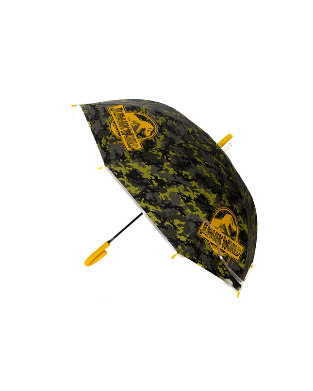 Jurassic World Zand umbrella for luggage, 76 cm diameter, featuring dinosaur-themed design, lightweight and foldable.