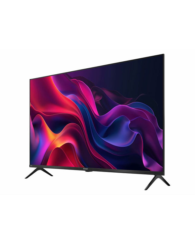 Sharp 43-inch LED Smart TV model 4T-C43GK4245EB showcasing a slim screen and modern design with a sleek black finish.