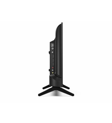 Sharp 24-inch LED Smart TV displaying a colorful screen, electronics, TV, video, and home theater device with sleek black design.