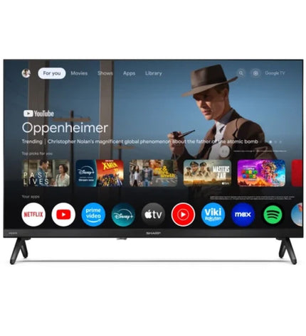Sharp 40-inch LED Smart TV 40HF3265E showing a full HD display with a sleek black frame and on-screen content.