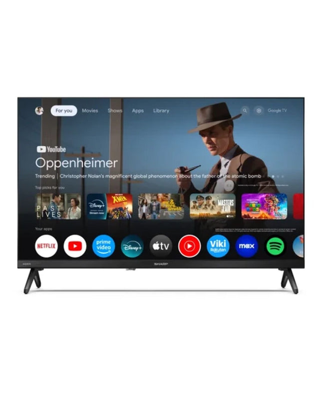Sharp 40-inch LED Smart TV 40HF3265E showing a full HD display with a sleek black frame and on-screen content.