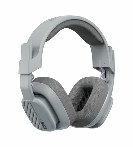 Logitech gaming headset with microphone, plug-and-play design for consoles, featuring over-ear headphones and adjustable microphone.