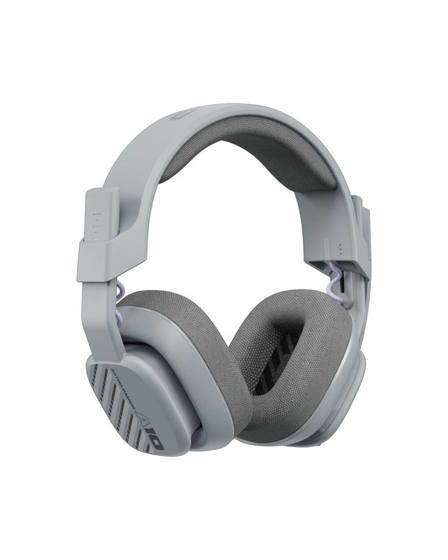 Logitech gaming headset with microphone, plug-and-play design for consoles, featuring over-ear headphones and adjustable microphone.