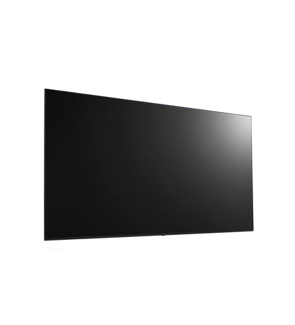 LG 86-inch 4K Ultra HD IPS D-LED Smart TV showing vibrant home screen with sleek black bezel and slim profile.