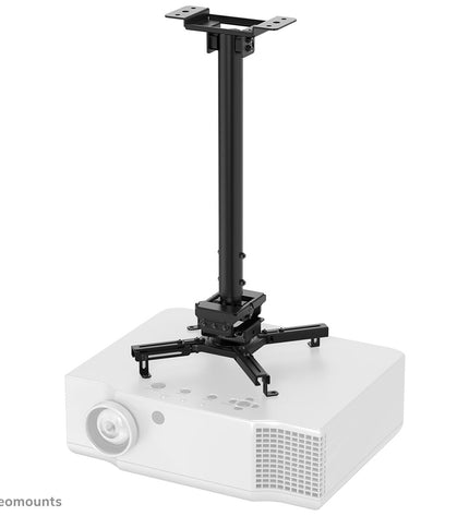 Neomounts CL25-540BL1 projector mount attached to a ceiling, suitable for electronics and home theater setups.