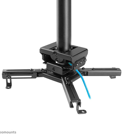 Neomounts CL25-550BL1 projector mount for electronics, TV, and home theater, showing sleek black design and adjustable features.