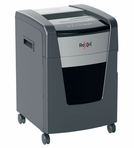 Rexel Momentum Extra XP418+ paper shredder with 45-liter waste bin, office electronic device for secure document disposal