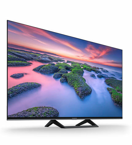 Xiaomi 43A2 43-inch 4K Ultra HD LED smart TV displaying vibrant images on a sleek screen in a modern living room.