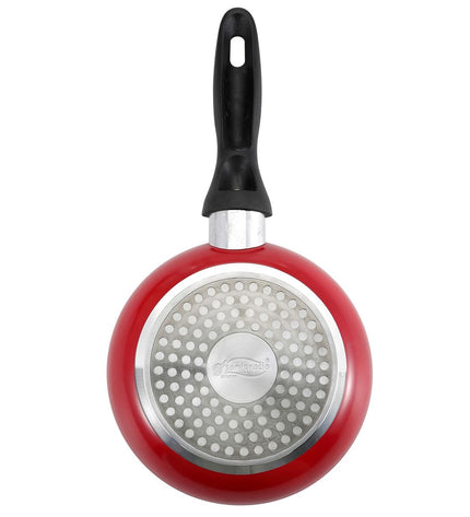 San Ignacio Rood aluminium pannenset for cooking, with multiple pots and pans, ideal for kitchen and home use.