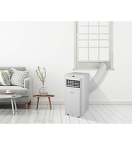 Hisense VAPC09 portable air conditioner unit with digital control panel and air vents, designed for home cooling.