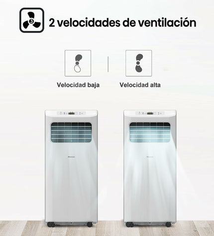 Hisense APC09KV A portable air conditioner unit with adjustable vents and digital display for home cooling.