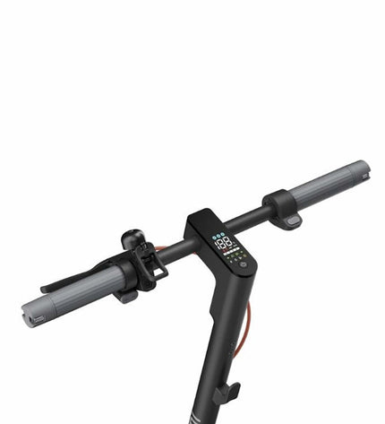 Xiaomi electric scooter for urban mobility, showing the sleek design and handlebar of the sport and outdoor mobility device.