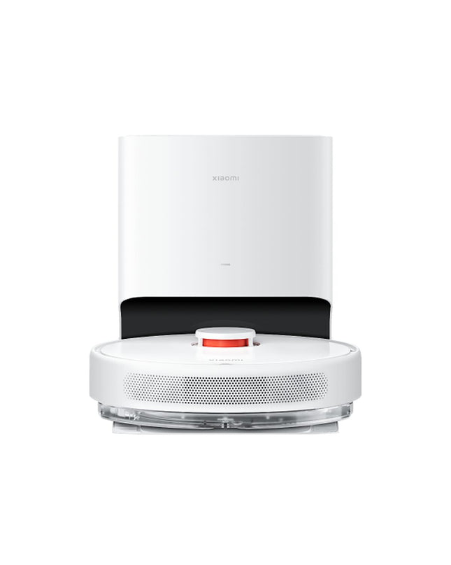 Xiaomi X10 robot stofzuiger cleaning hardwood floor, with sleek design and dual spinning brushes for efficient cleaning