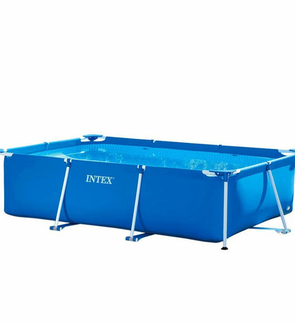 Intex 28272NP removable garden swimming pool, 200x75x300 cm with 3834L capacity, shown outdoors with water and pool lining