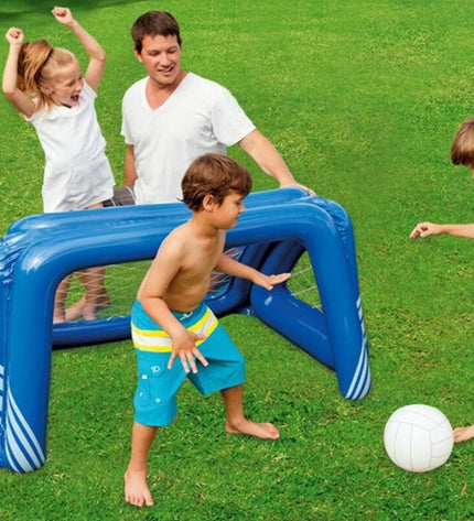 Inflatable sports goal by Intex, suitable for outdoor play, measuring 140 x 89 x 81 cm, with a sturdy design for games and sports.
