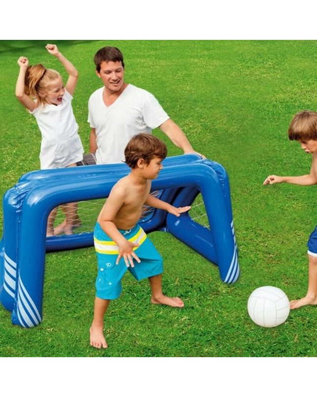 Inflatable sports goal by Intex, suitable for outdoor play, measuring 140 x 89 x 81 cm, with a sturdy design for games and sports.