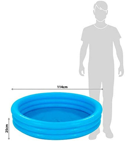 Colorful Intex children's inflatable pool with multicolor design, measuring 114 x 25 cm, suitable for garden play and cooling off.