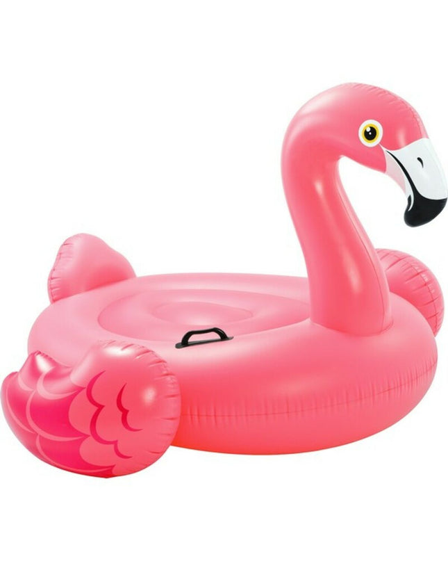Intex flamingo inflatable pool toy, bright pink flamingo figure measuring 142 x 137 x 97 cm for outdoor play and swimming.