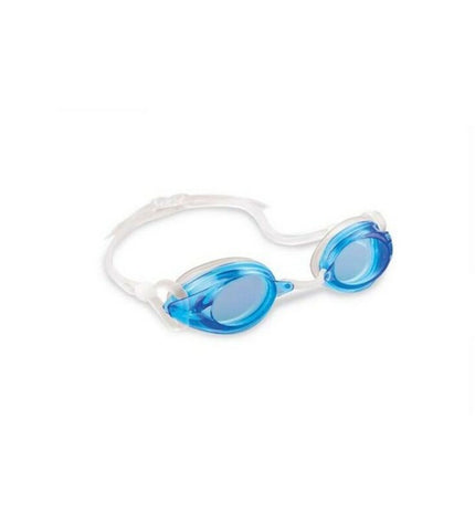 Blue and pink Intex kids swimming goggles for sports and watersport activities, designed for comfortable outdoor water fun.