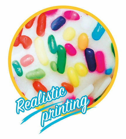 Inflatable Intex donut-shaped swimming pool toy in white with yellow accents, 99 x 25 cm, for outdoor play and water fun.