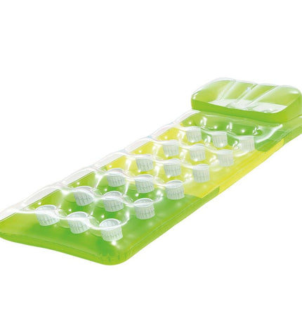 Inflatable mattress Intex 58890EU with 18 glass compartments, designed for outdoor and recreational use, featuring vibrant colors