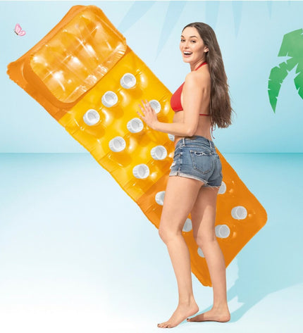 Inflatable mattress Intex 58890EU with 18-glass design, suitable for outdoor fun and play, featuring vibrant colors and sturdy construction.