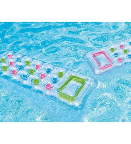 Inflatable mattress Intex 59894EU in blue, measuring 188 x 71 cm, suitable for outdoor play and relaxation.