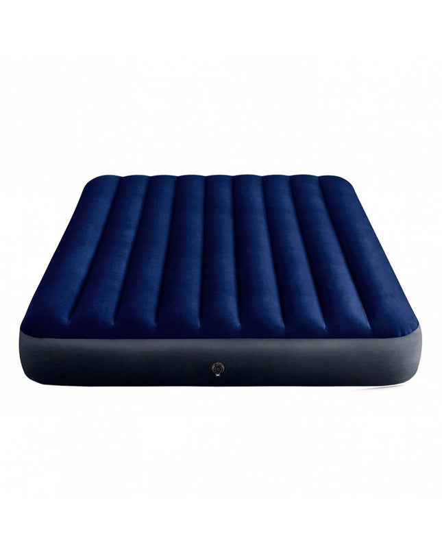 Intex STANDARD CLASSIC DOWNY air mattress for camping, 203 x 152 cm, with soft top surface, suitable for outdoor sleeping.