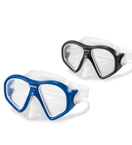 Intex Rider swimming goggles for watersports, sporty design with adjustable straps and clear lenses for outdoor swimming activities.