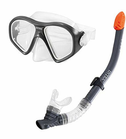 Intex yellow and black kids snorkel mask with snorkel tube for water sports and outdoor swimming.