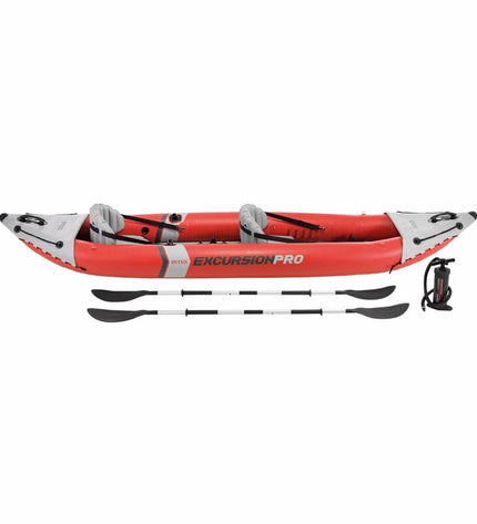 Inflatable Intex Excursion Pro kayak, 94 x 46 x 384 cm, designed for water sports and outdoor adventures.
