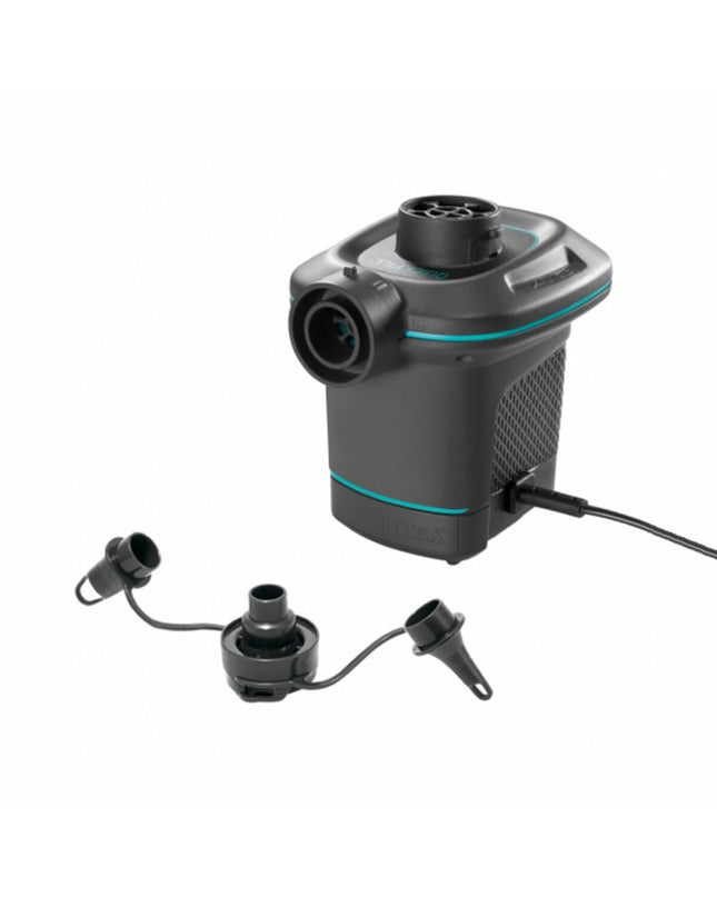 Intex electric air pump for sports and outdoor use, 220V, compact design with power cord and control dial visible.