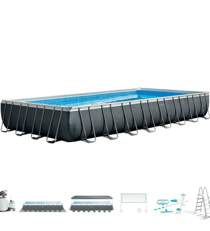 Intex removable swimming pool with dimensions 975 x 132 x 488 cm, suitable for garden and outdoor use.